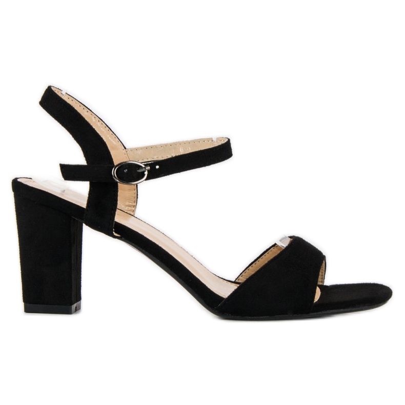 Lovit Fekete magas sarkú szandál