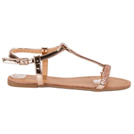 Abloom Lakkozott lapos szandál rózsaszín