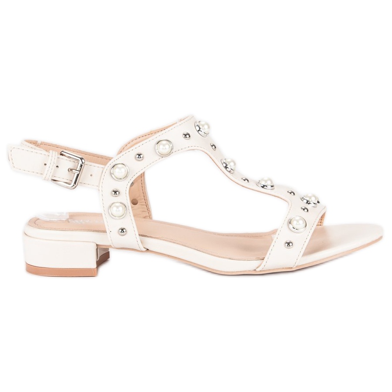 Renda Magas sarkú gyöngyös szandál barna