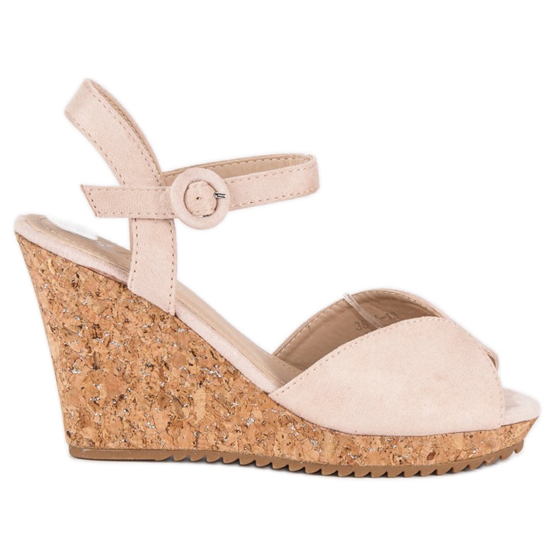 Szandál parafa éksarkú barna