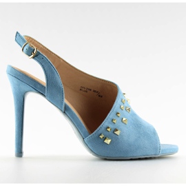 Aszimmetrikus kék magas sarkú szandál GH-268 kék Aszimmetrikus kék magas sarkú szandál GH-268 kék
