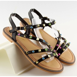 Fekete szandál szegecsekkel LS-6029 fekete