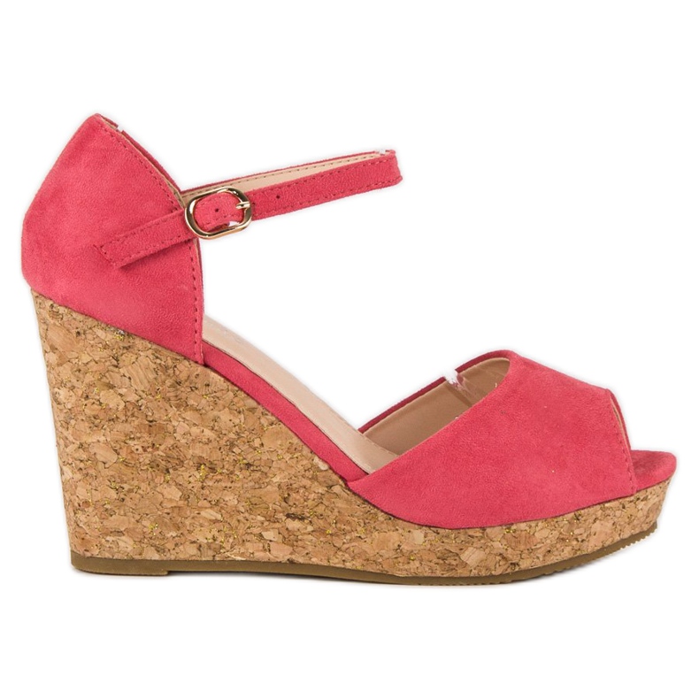 Super Me Szandál parafa éksarkú rózsaszín