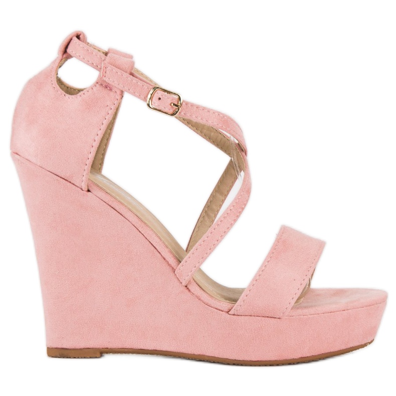 Velúr ékszandál rózsaszín