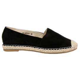 Best Shoes Fekete velúr espadrillák