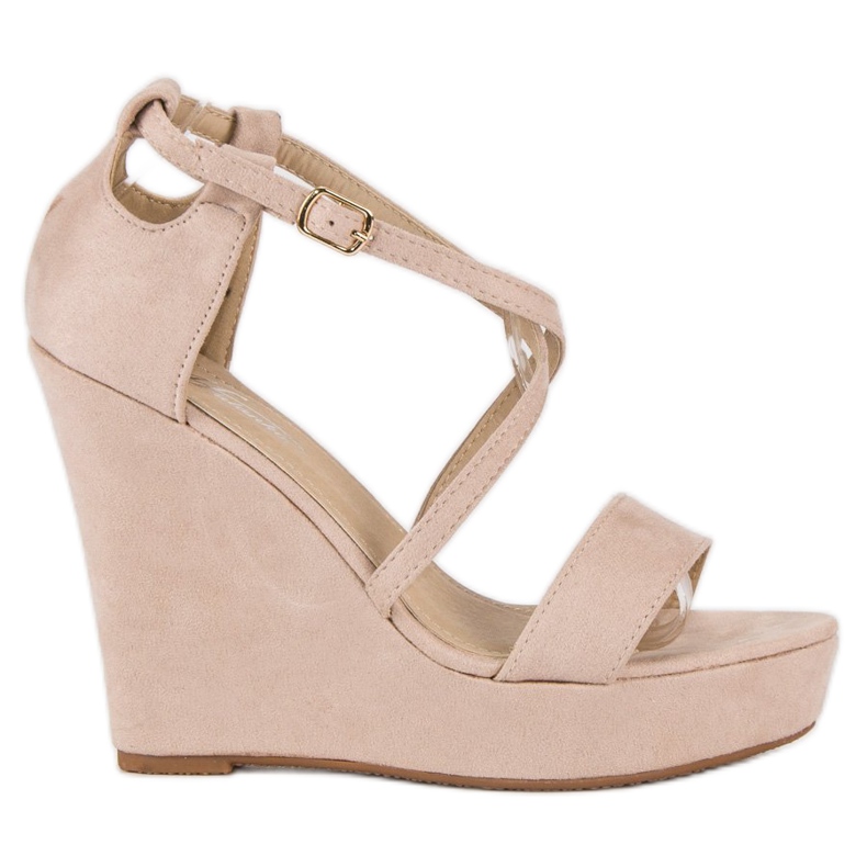 Velúr ékszandál barna