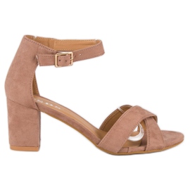 SDS Velúr szandál oszlopon rózsaszín