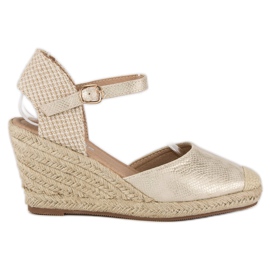 Nio Nio Wedge espadrilles szandál barna sárga Nio Nio Wedge espadrilles szandál barna sárga