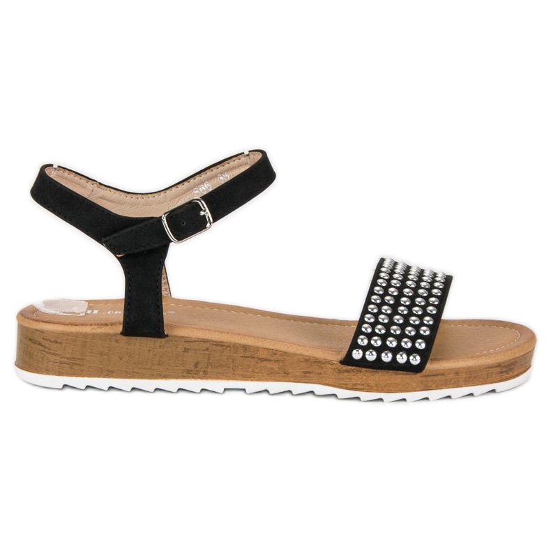 Ch. Creation Fekete lapos szandál