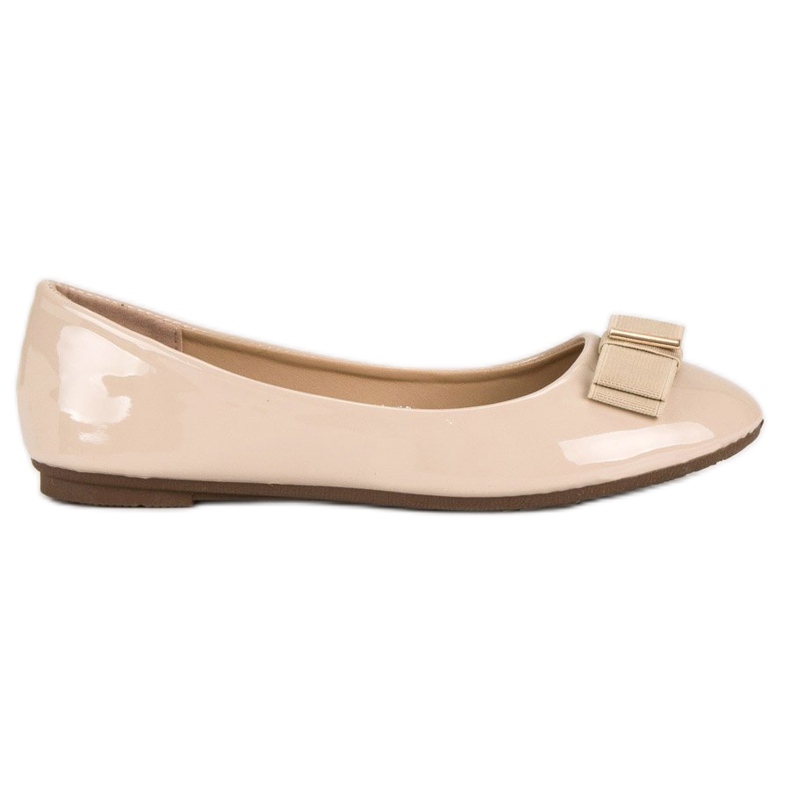 Lakkozott balerinák masnival barna