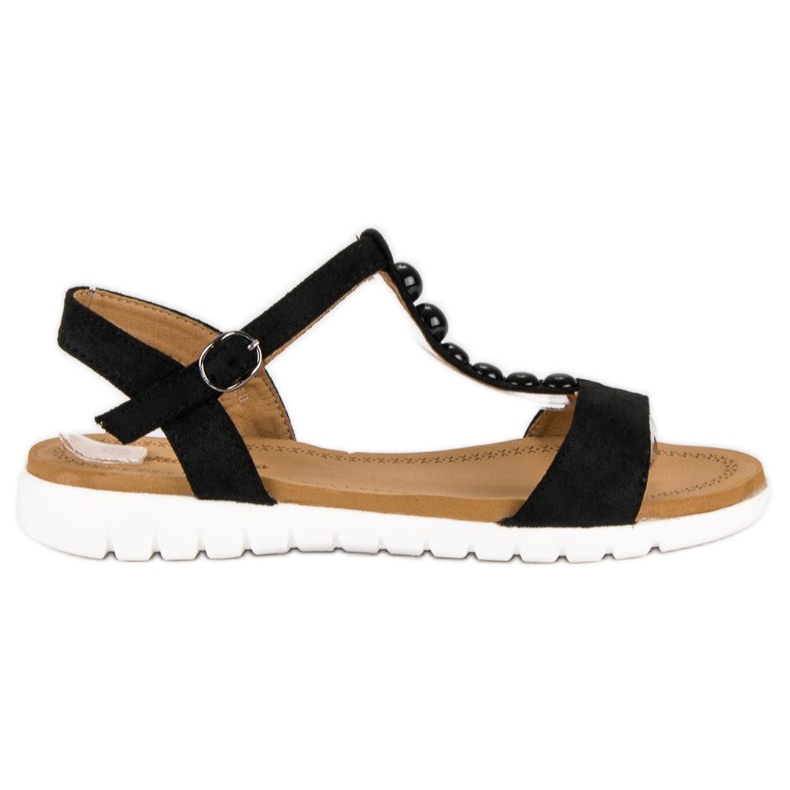 Via Giulia  Fekete lapos szandál