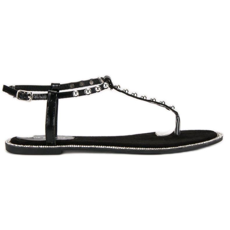 Via Giulia  Fekete lapos szandál