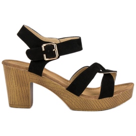 Könnyű szandál oszlopon fekete