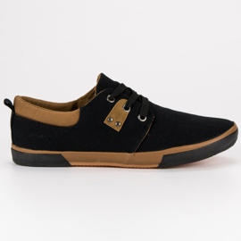 Fekete kötött cipők barna