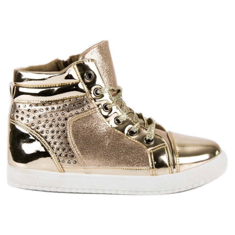 Lakkozott tornacipő a boka fölött sárga