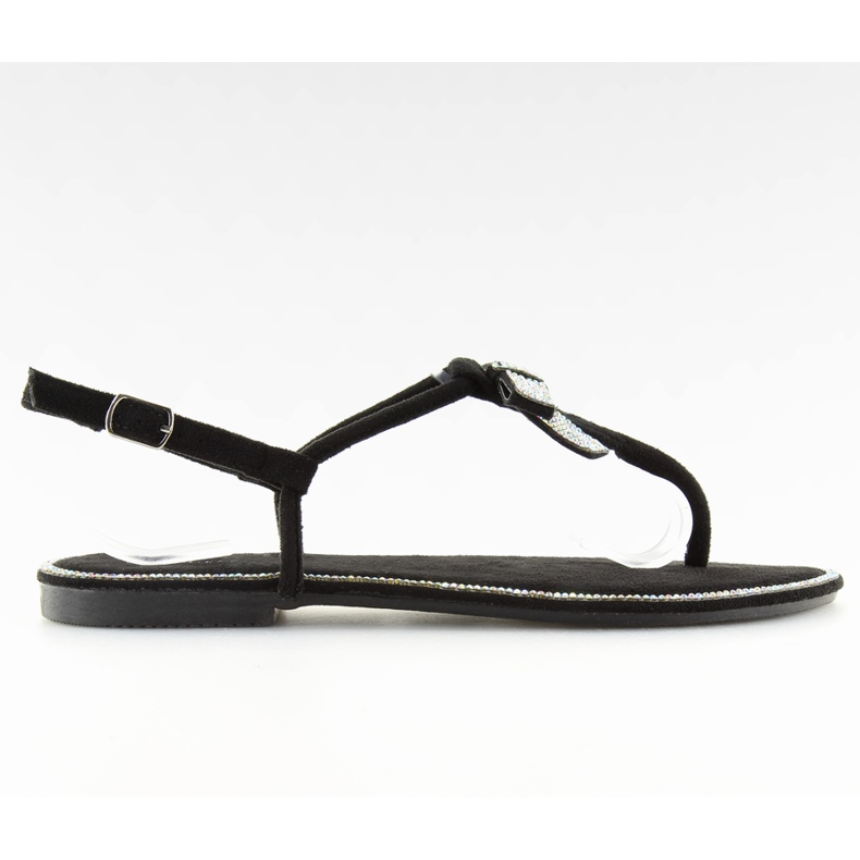 Fekete velúr szandál 218-120