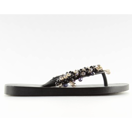 Flip papucs gyöngyökkel fekete JH68 fekete