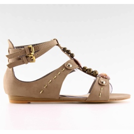 Női szandál khaki kövekkel ZS3522