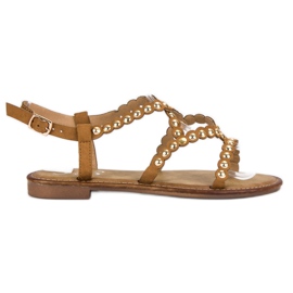 Small Swan Alkalmi lapos szandál barna Small Swan Alkalmi lapos szandál barna