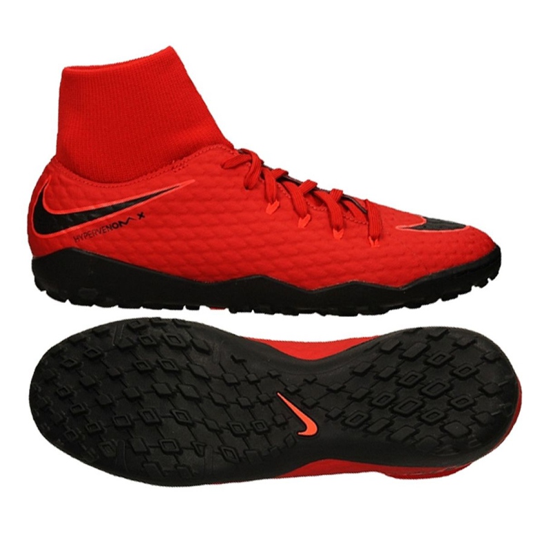 Nike Hypervenomx Phelon Iii Df Tf M 917769-616 futballcipő piros piros
