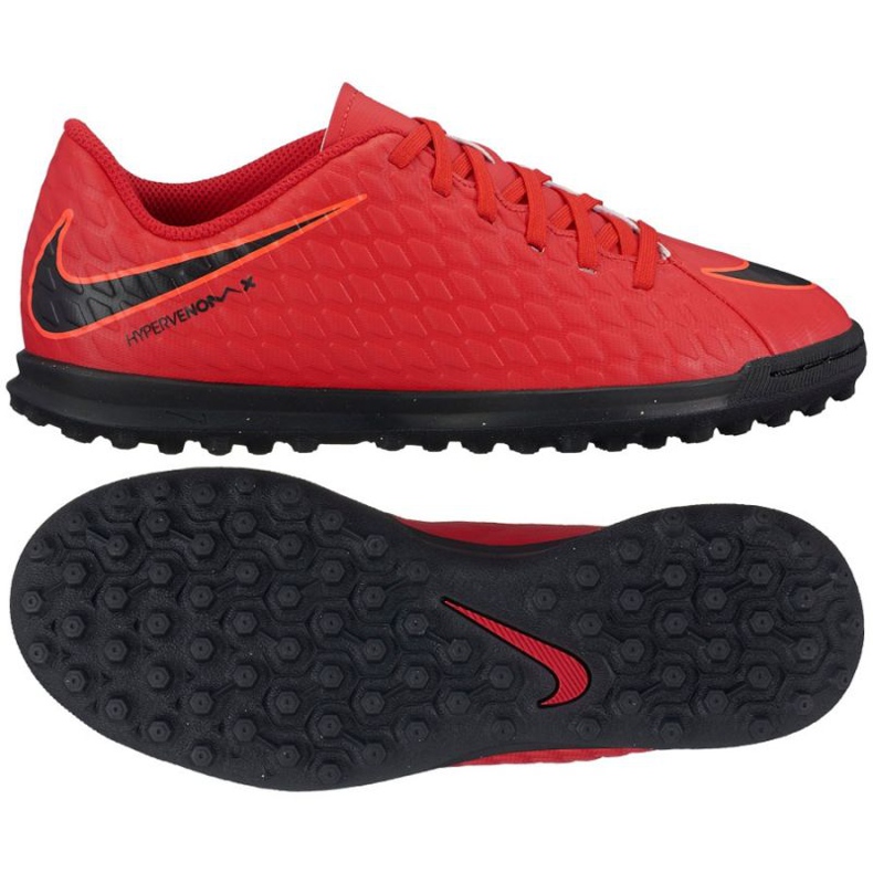 Nike HypervenomX Phade III TF Jr 852585-616 futballcipő piros