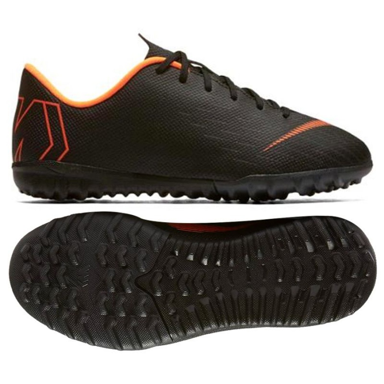 Nike Mercurial VaporX 12 Academy Gs Tf Jr AH7342-081 futballcipő fekete fekete
