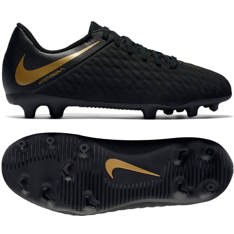 Nike Hypervenom Phantom 3Club Fg Jr AJ4146-090 futballcipő fekete fekete