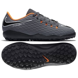 Nike Hypervenom PhantomX 3 Academy Tf Jr AH7294-081-S futballcipő szürke szürke Nike Hypervenom PhantomX 3 Academy Tf Jr AH7294-081-S futballcipő szürke szürke