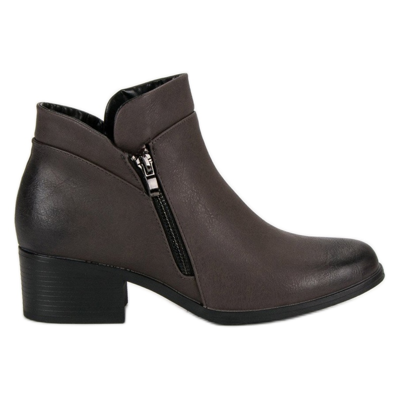 Vinceza Szürke csizma cipzárral fekete