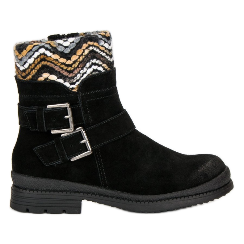 Filippo Fekete bőr bokacsizma