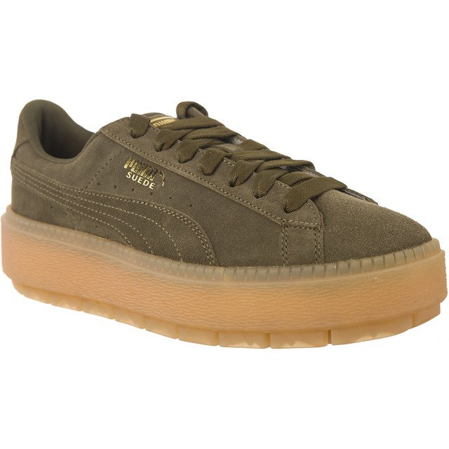 Puma Suede Platform Trace Olive Night zöld