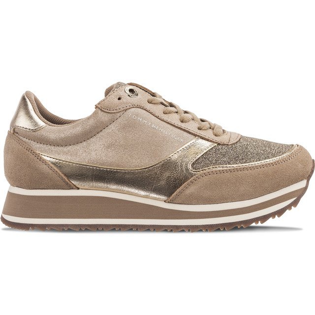 Tommy Hilfiger Metallic Retro Runner 099 Dark Taupe barna
