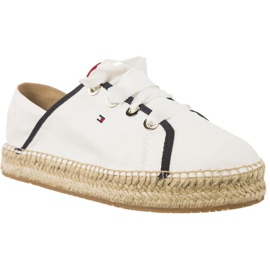 Tommy Hilfiger metál csipke fel Espadrille 121 fehér