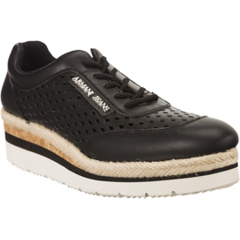 Armani Jeans szőtt Scarpa Allacciata fekete