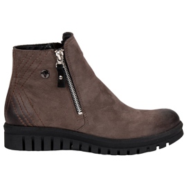 Alacsony csizma a VINCEZA cipzáron barna