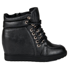 J. Star Stílusos megkötött tornacipő fekete