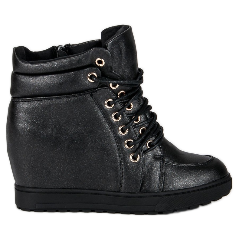 J. Star Stílusos megkötött tornacipő fekete