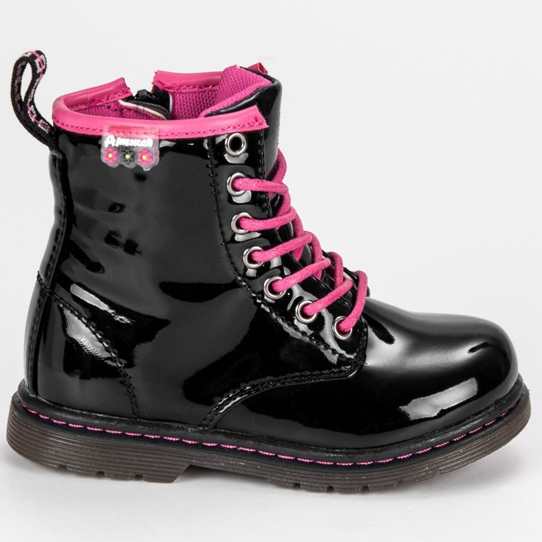 American Club Festett amerikai csizmák fekete