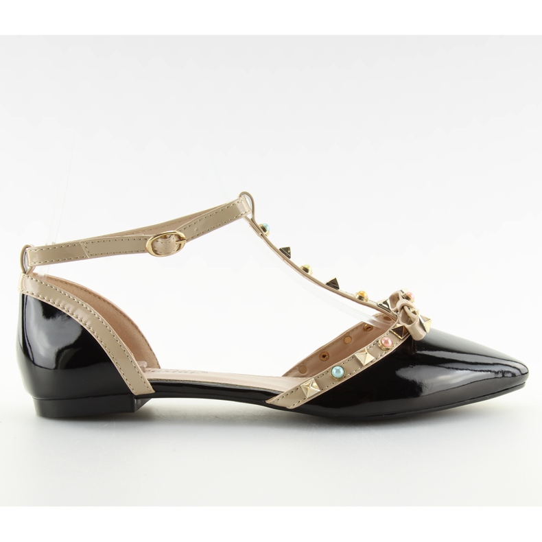 Fekete balerinák csapokkal fekete DM29P fekete