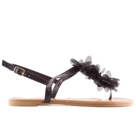 Fekete virágos szandál CK36P Fekete Fekete virágos szandál CK36P Fekete