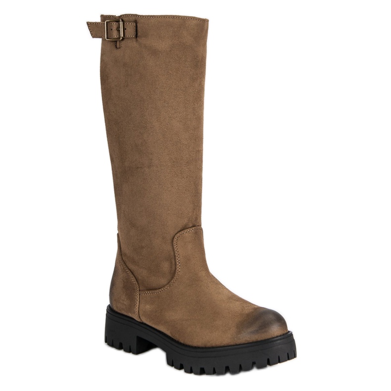 Corina Velúr csizma barna