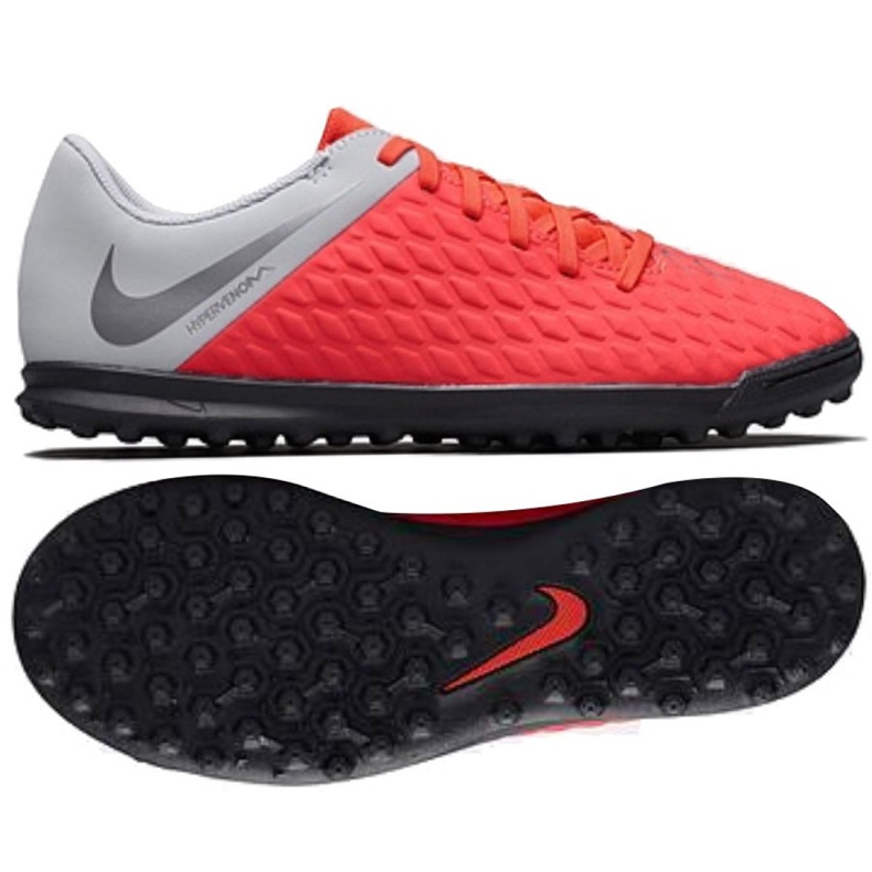 Nike Hypervenom Phantomx 3 Club Tf Jr AJ3790-600 futballcipő sokszínű piros Nike Hypervenom Phantomx 3 Club Tf Jr AJ3790-600 futballcipő sokszínű piros