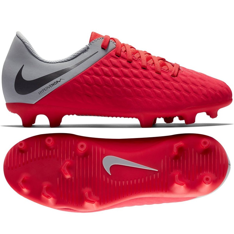 Nike Hypervenom Phantom 3Club Fg Jr AJ4146-600 futballcipő sokszínű piros