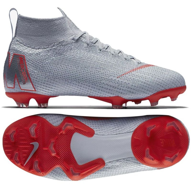 Nike Mercurial Superfly 6 Elite Fg Jr AH7340-060 futballcipő szürke ezüst Nike Mercurial Superfly 6 Elite Fg Jr AH7340-060 futballcipő szürke ezüst