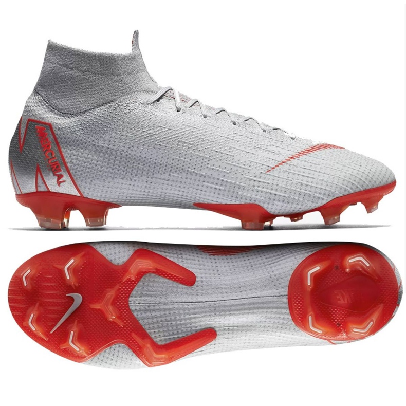 Nike Mercurial Superfly 6 Elite Fg M AH7365-060 futballcipő szürke piros Nike Mercurial Superfly 6 Elite Fg M AH7365-060 futballcipő szürke piros