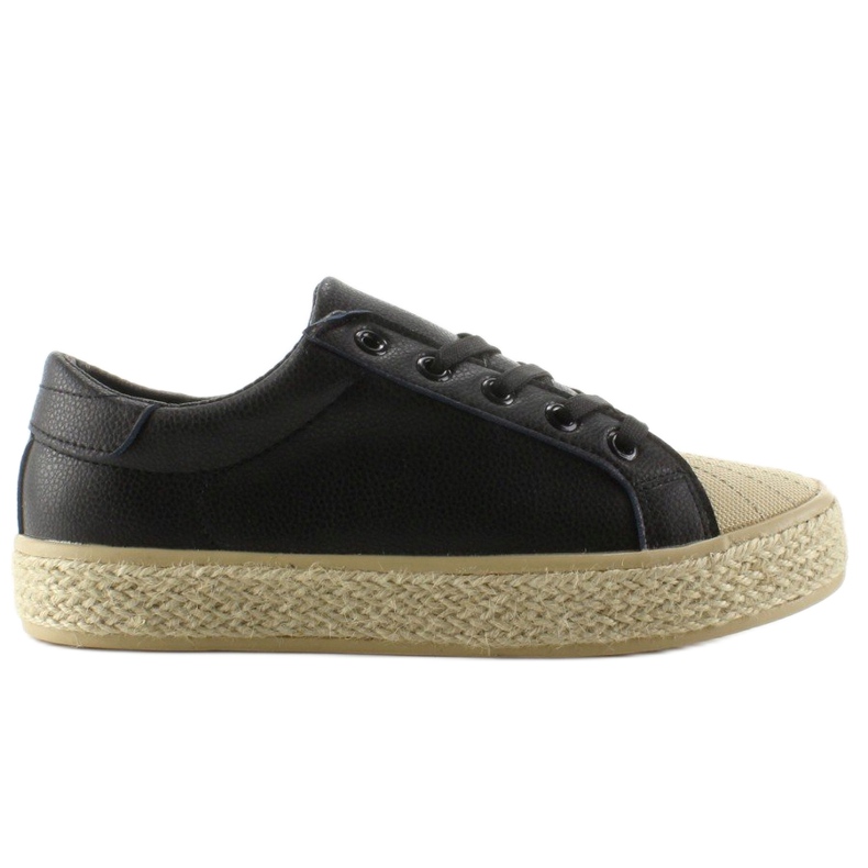 Cipők lenvászon talpon NA05P Fekete
