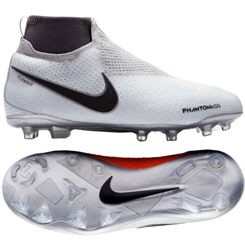 Nike Phantom Vsn Elite Df Fg Jr AO3289-060 futballcipő fehér fehér Nike Phantom Vsn Elite Df Fg Jr AO3289-060 futballcipő fehér fehér