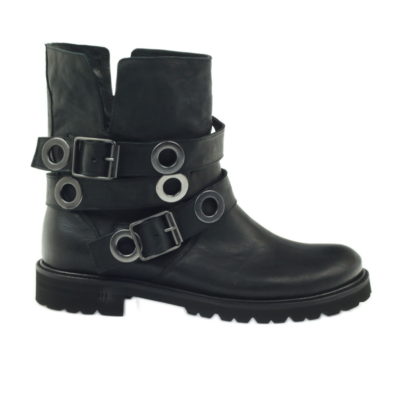 Badura körökkel díszített csíkos csizma fekete