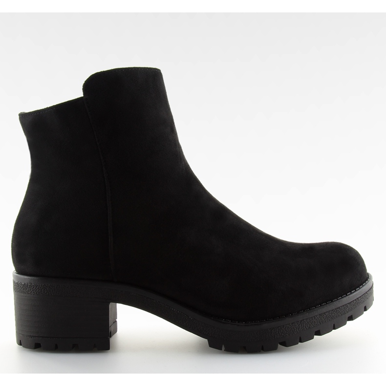 Fekete széles sarkú csizma JH561