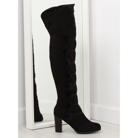 Fekete muskétás csizma FC-H115 fekete